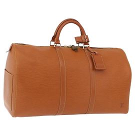 LOUIS VUITTON Epi Keepall 50 Boston Bag Marrone M42968 LV Auth 190130SAV