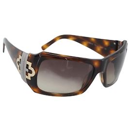 Bulgari Gafas de sol BVLGARI de plástico marrón oro Auth BA14044