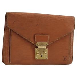 Clutch LOUIS VUITTON Epi Sellier Dragonne Zipang Gold M52618 LV Auth BA13919