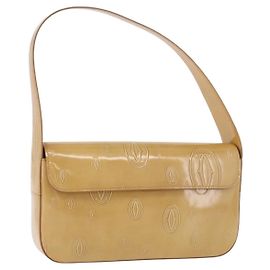Borsa CARTIER in pelle verniciata Beige Argento Autentica gh2196A