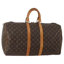 LOUIS VUITTON Monogram Keepall 50 Boston Tasche M41426 LV Auth 188334