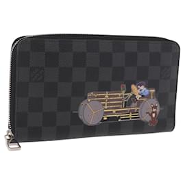 LOUIS VUITTON Damier Graphite Zippy Organizer Long Wallet N63002 LV Auth 191660