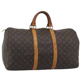 LOUIS VUITTON Monogram Keepall 50 Boston Bag M41426 LV Auth 191635