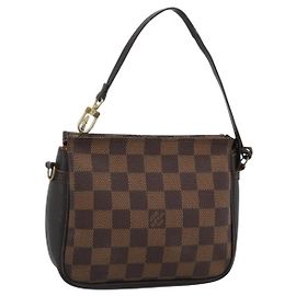 LOUIS VUITTON Damier Ebene Trousse Make Up Pouch N51982 LV Auth 188595A
