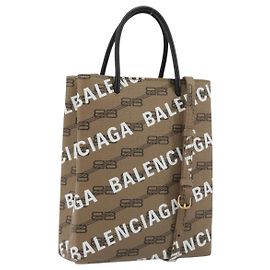 BALENCIAGA Grande borsa shopper in pelle 2way Marrone Oro 693805 Auth mr2711A