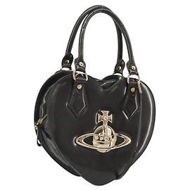 Borsa a tracolla Vivienne Westwood in pelle lucida 2 modi Grigio Oro Auth 189555