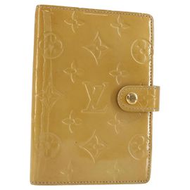 LOUIS VUITTON Monogram Vernis Agenda PM Cover Beige R21001 LV Auth 186685