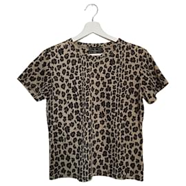 Fendi Mesh T-Shirt mit Leopardenmuster