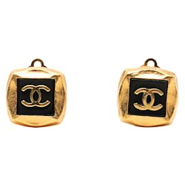 Orecchini quadrati vintage Chanel Coco Mark