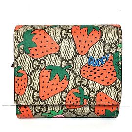 Gucci GG Supreme Strawberry Bi-fold Wallet