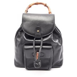 Zaino/Borsa Gucci Bamboo in pelle nera