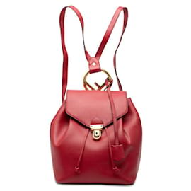 Fendi F Rucksack 8BZ043 aus rotem Leder