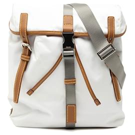 Borsa a tracolla in Tessuto con placca logo Triangle Prada