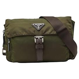 Borsa a tracolla con placca logo Triangle Prada