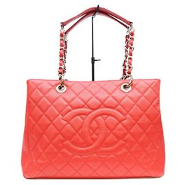 Bolso Tote Chanel A50995 de piel caviar rojo