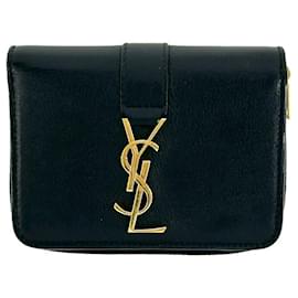 Cassandra Logo Leder-Bifold-Geldbörse SAINT LAURENT YSL