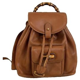 Gucci Bamboo Lederrucksack