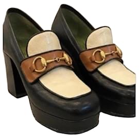 Gucci Horsebit Plateau-Loafer aus Leder