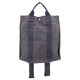 Hermès Hermes Grey Canvas Herline Bacpack Sac A Dos MM Tote Bag