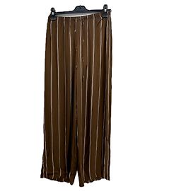 Autre Marque Pantalones marrones de viscosa ELKA COLLECTIVE