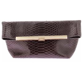 Clutch KASSANDRE in pelle marrone - Autre Marque