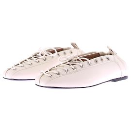 Ganni Zapatos pequeños de cordones color crema