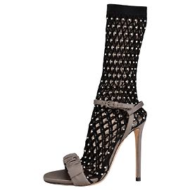 Autre Marque Marco de Vincenzo Kristall Netz-Söckchen-Sandalen