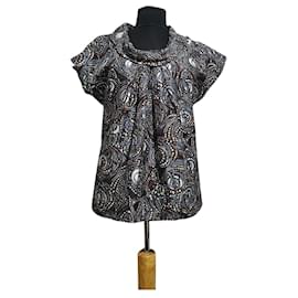 Tibi Top in seta stampa paisley scollo a cowl