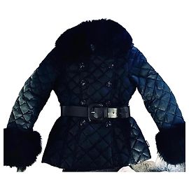 Moncler Piumino Trapuntato Nero con Pelliccia di Volpe