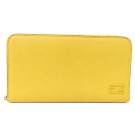 Fendi Bi-Fold Portemonnaie aus gelbem Kalbsleder