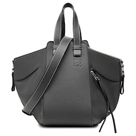 Borsa a tracolla Hammock in pelle grigia LOEWE Small