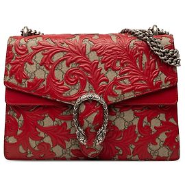 Borsa a tracolla Gucci Red Medium GG Supreme Arabesque Dionysus