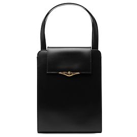Borsa Cartier in pelle nera con linea di zaffiri