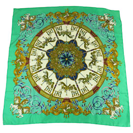 Sciarpa in seta Hermès Green Luna Park 90