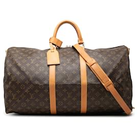 Louis Vuitton Marrone Monogram Keepall Bandouliere 55