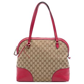 Gucci Beige GG Canvas Dome Schultertasche