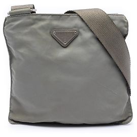 Borsa a tracolla Prada Gray Tessuto Zip Top