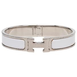 Hermès Bracelet Clic Clac H en émail étroit Beige PM
