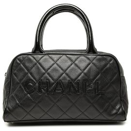 Bolsa Bowler Chanel em Caviar Matelassé Preto