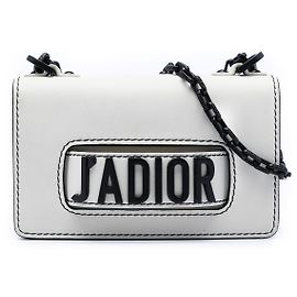 Dior Mini J'Adior Chain Flap Bag aus weißem Kalbsleder