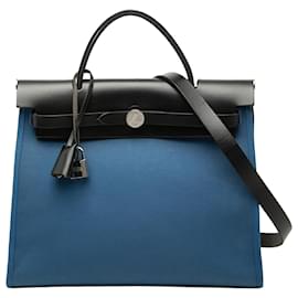 Hermès Blue Toile Herbag Zip 31