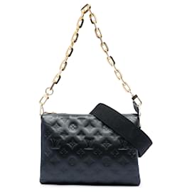 Louis Vuitton Coussin PM in agnello con monogramma in rilievo nero