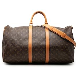 Louis Vuitton Marrone Monogram Keepall Bandouliere 55