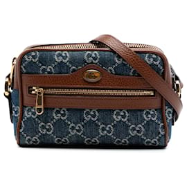 Gucci Blue Mini GG Denim Ophidia Crossbody