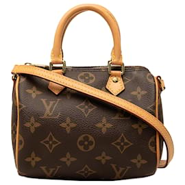 Louis Vuitton Marrón Monogram Nano Speedy Bandouliere