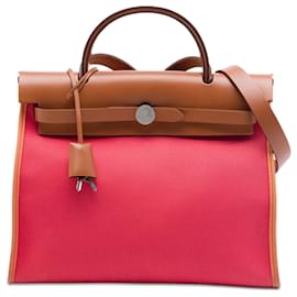 Hermès Pink Toile Herbag Zip 31