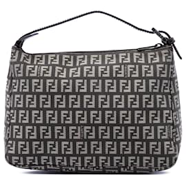 Bolsa de mão Fendi em lona Zucchino marrom