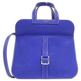 Borsa Hermès Arzan Blu in Pelle Taurillon Clemence