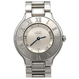 Relógio de pulso Cartier Must 21LM W10110T2 em aço inoxidável com movimento a quartzo
