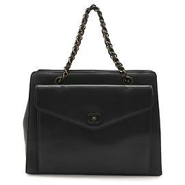 Borsa Tote Chanel in pelle nera con manico a catena